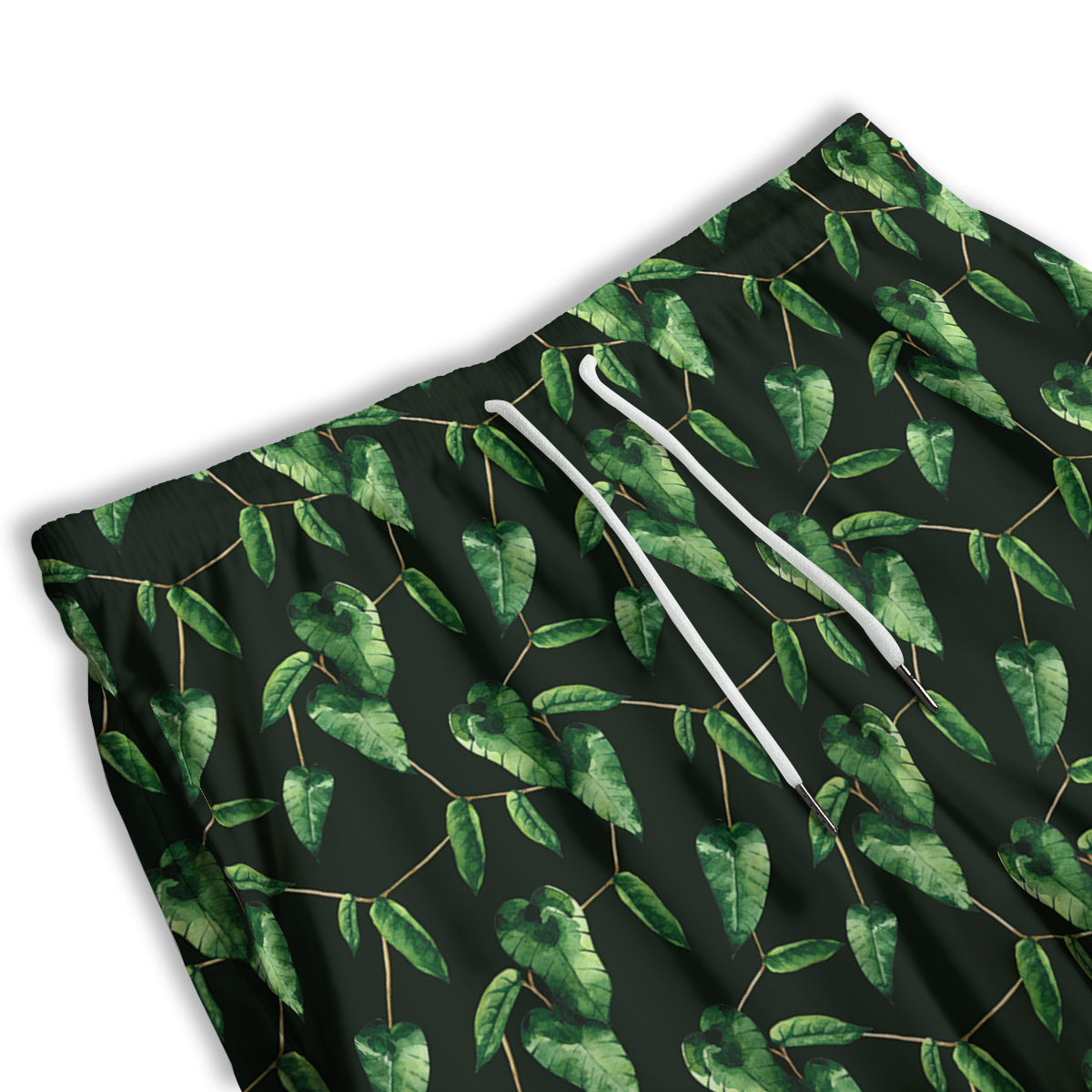 Ivy Leaf Watercolor Print Pattern Men's Athletic Shorts