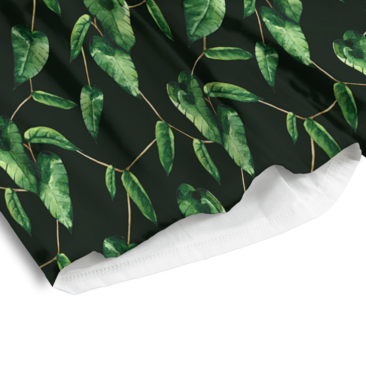 Ivy Leaf Watercolor Print Pattern Men's Athletic Shorts