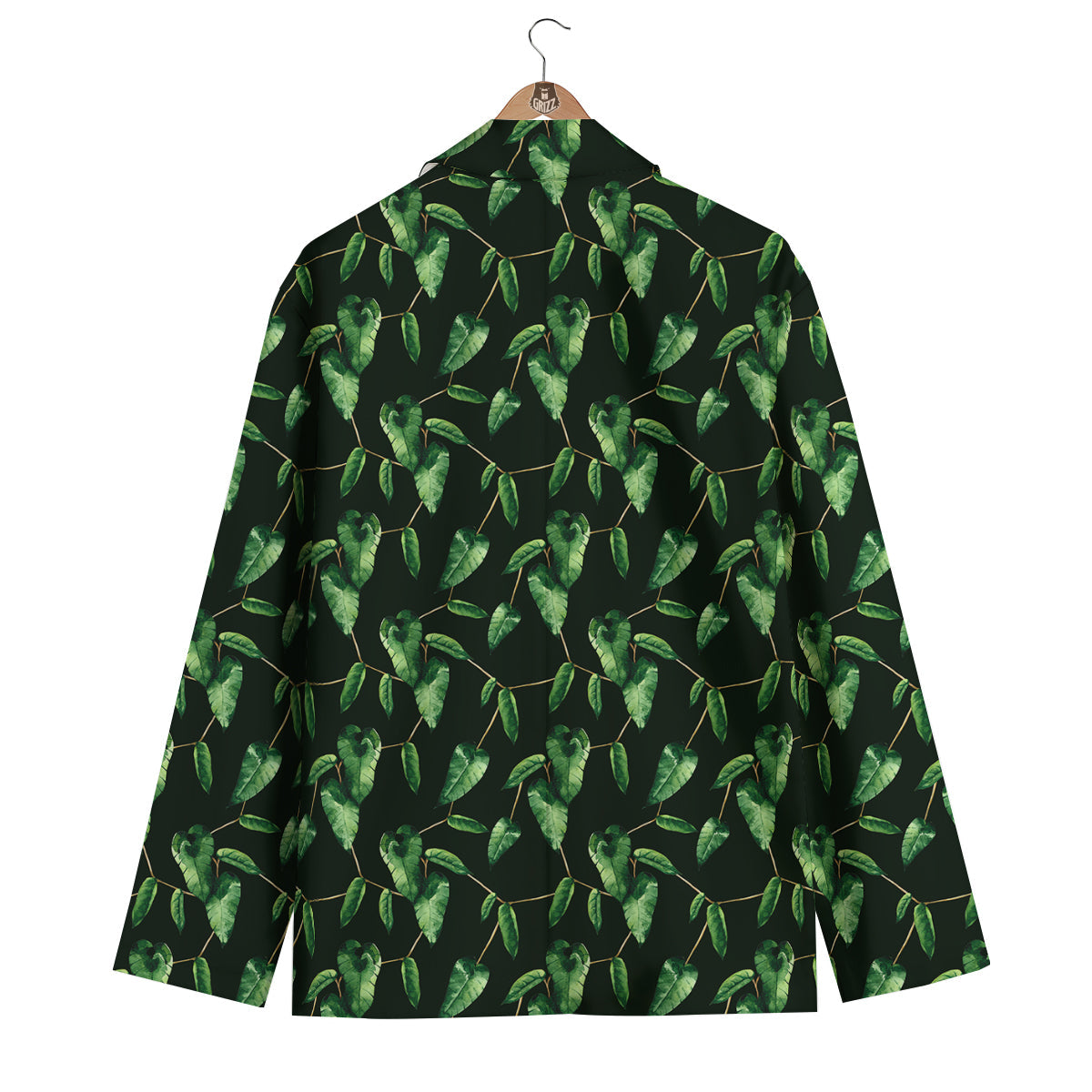 Ivy Leaf Watercolor Print Pattern Men's Blazer-grizzshop