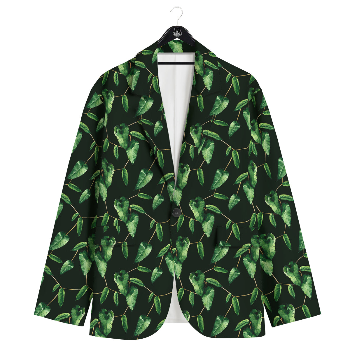 Ivy Leaf Watercolor Print Pattern Men's Sport Coat-grizzshop