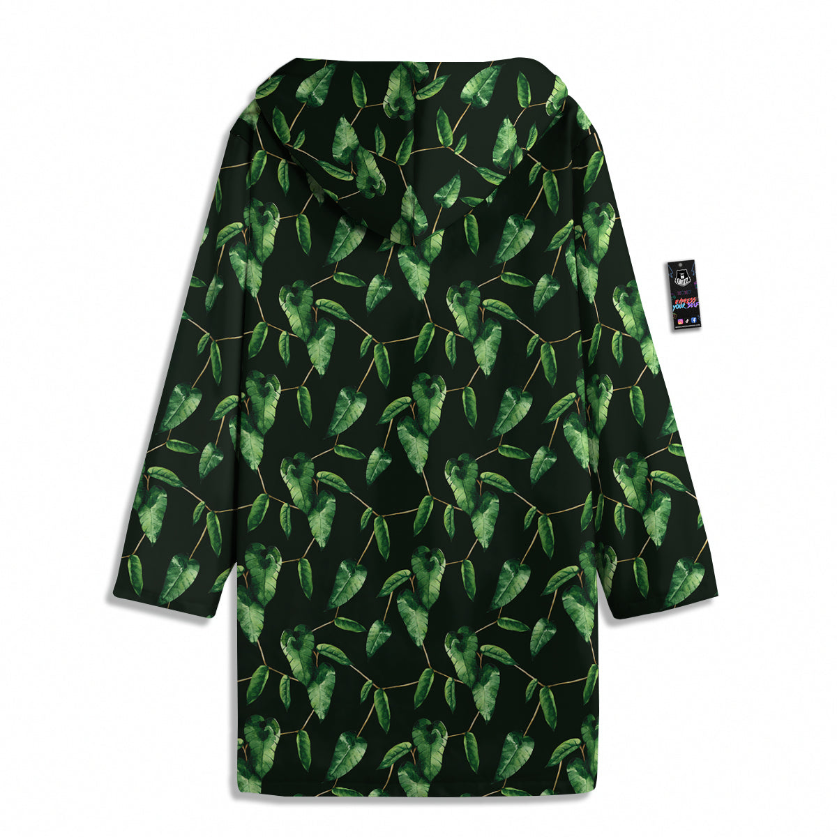 Ivy Leaf Watercolor Print Pattern Men's Windbreaker Jacket-grizzshop