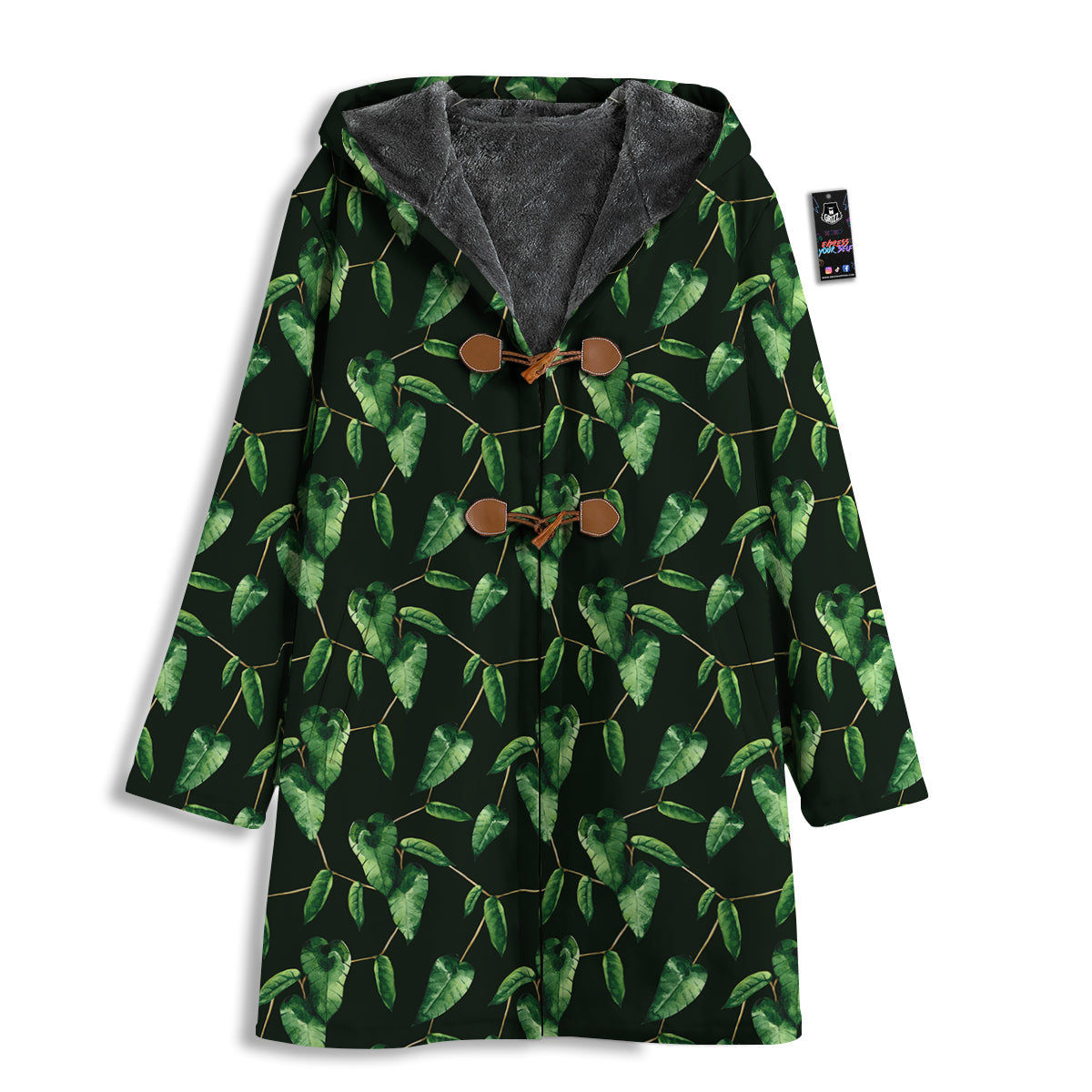 Ivy Leaf Watercolor Print Pattern Men's Windbreaker Jacket-grizzshop