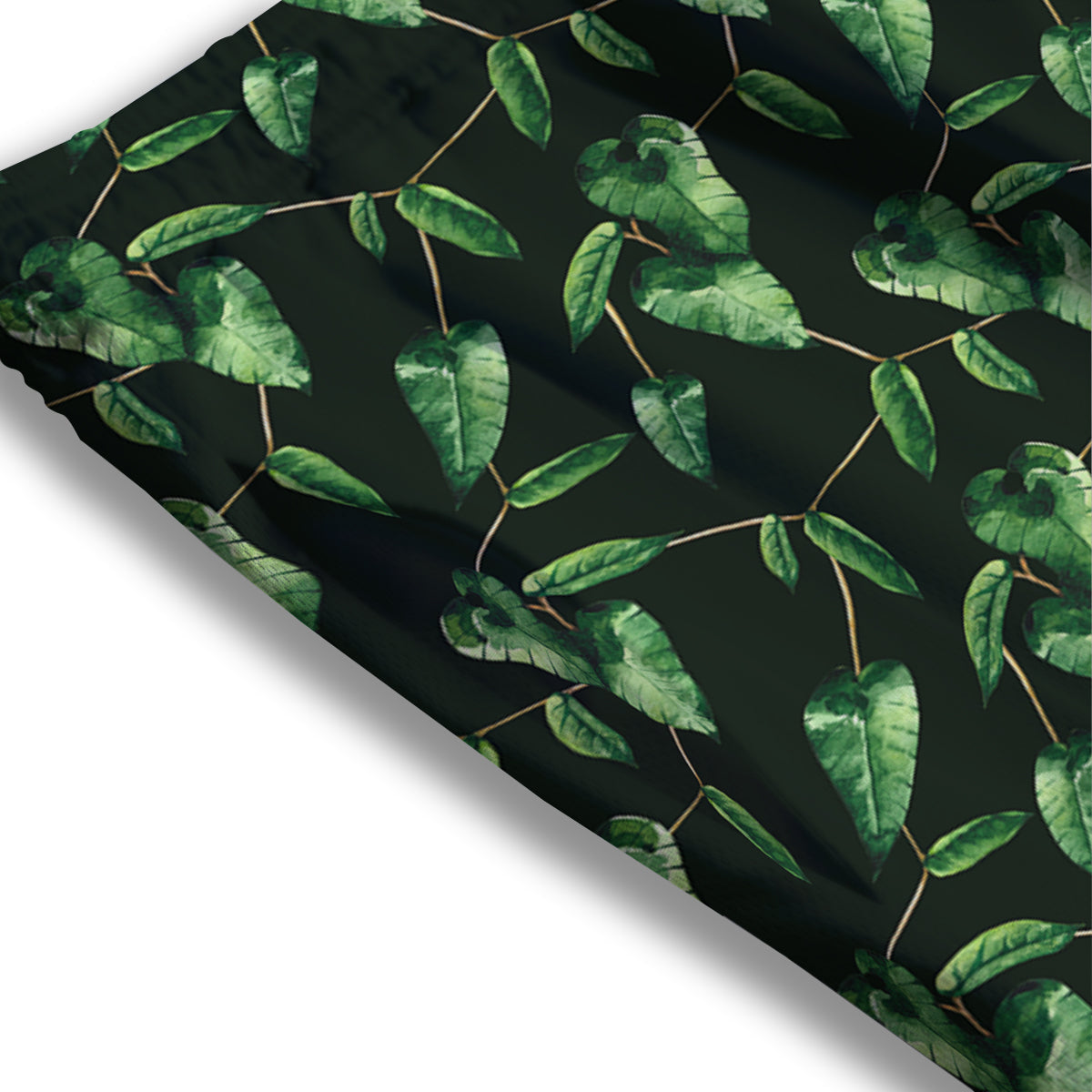 Ivy Leaf Watercolor Print Pattern Mesh Shorts