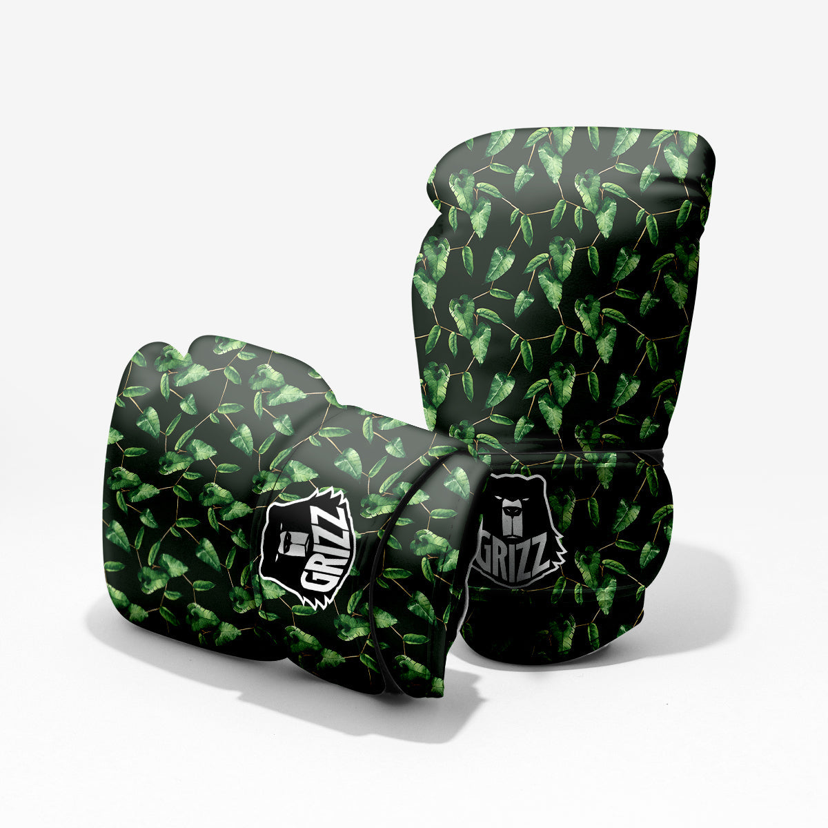 Ivy Leaf Watercolor Print Pattern Pro Boxing Glove