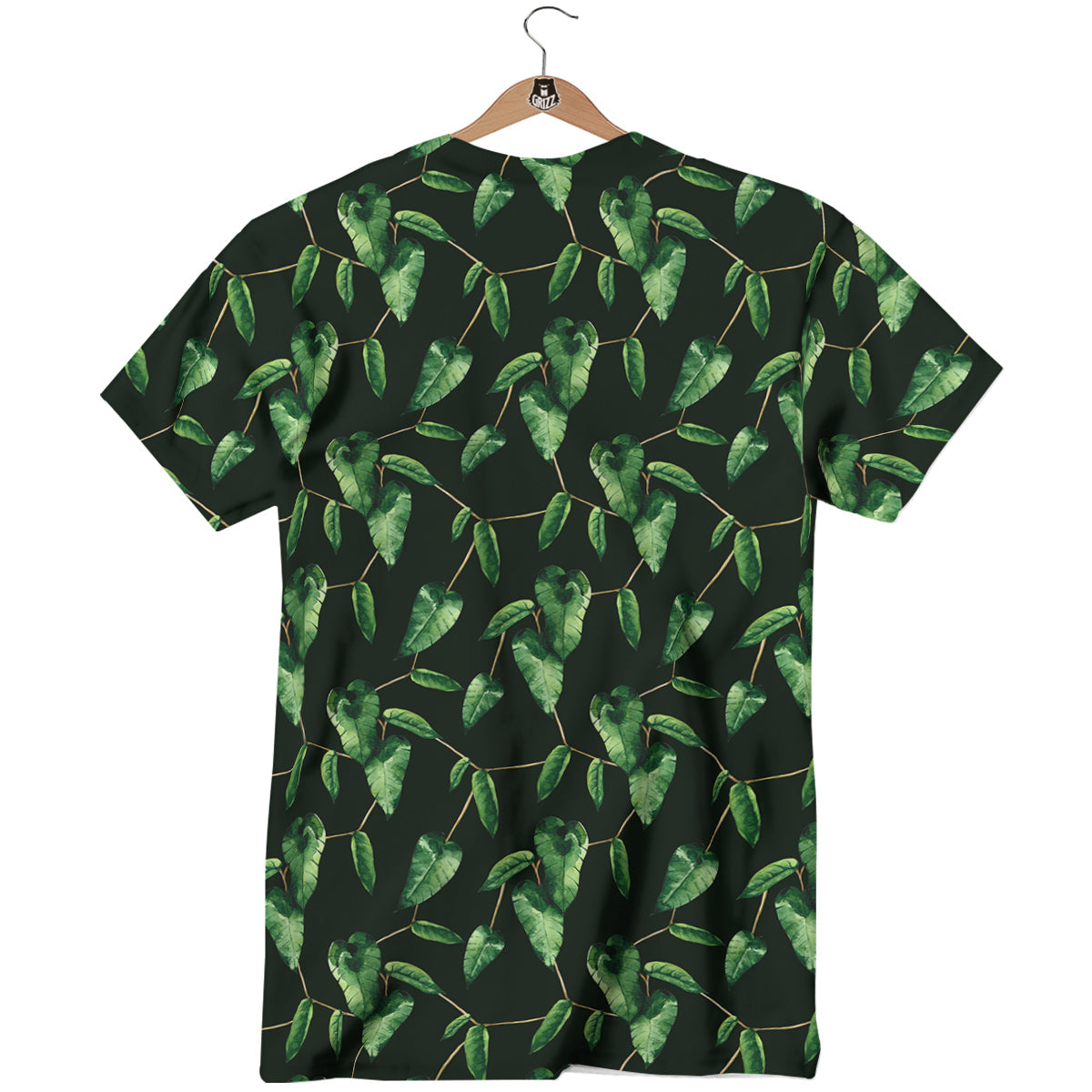 Ivy Leaf Watercolor Print Pattern T-Shirt-grizzshop