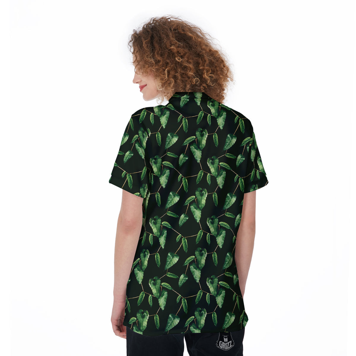 Ivy Leaf Watercolor Print Pattern Women's Golf Shirts-grizzshop