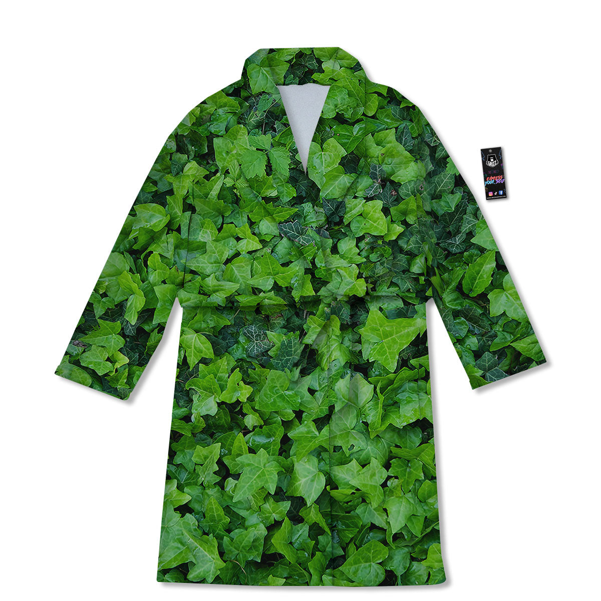 Ivy Wall Green Print Bathrobe-grizzshop