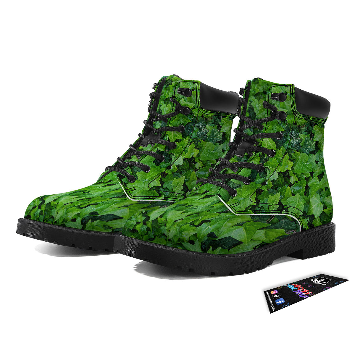 Ivy Wall Green Print Boots-grizzshop