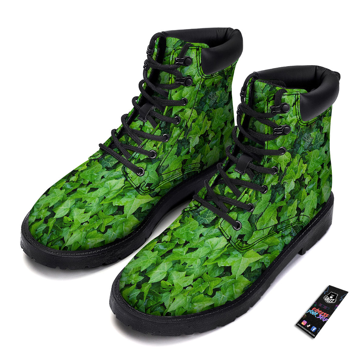 Ivy Wall Green Print Boots-grizzshop