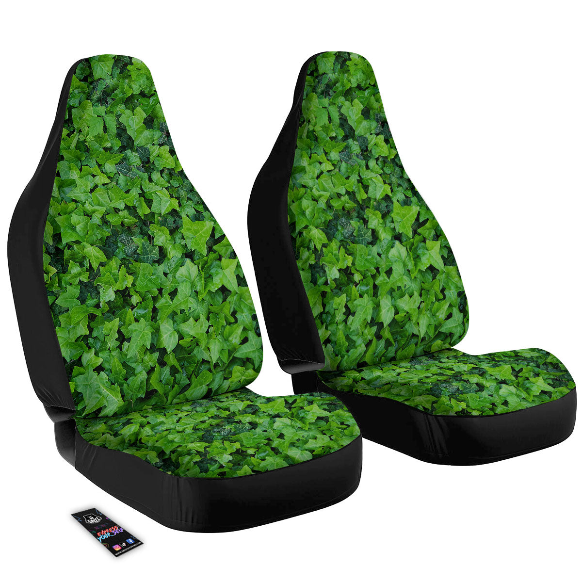 Ivy Wall Green Print Car Seat Covers-grizzshop