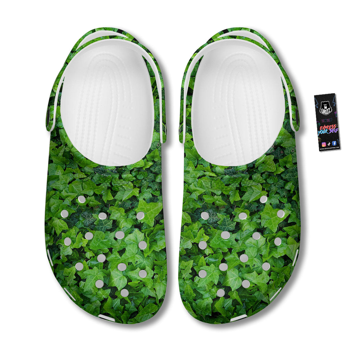 Ivy Wall Green Print Clog-grizzshop