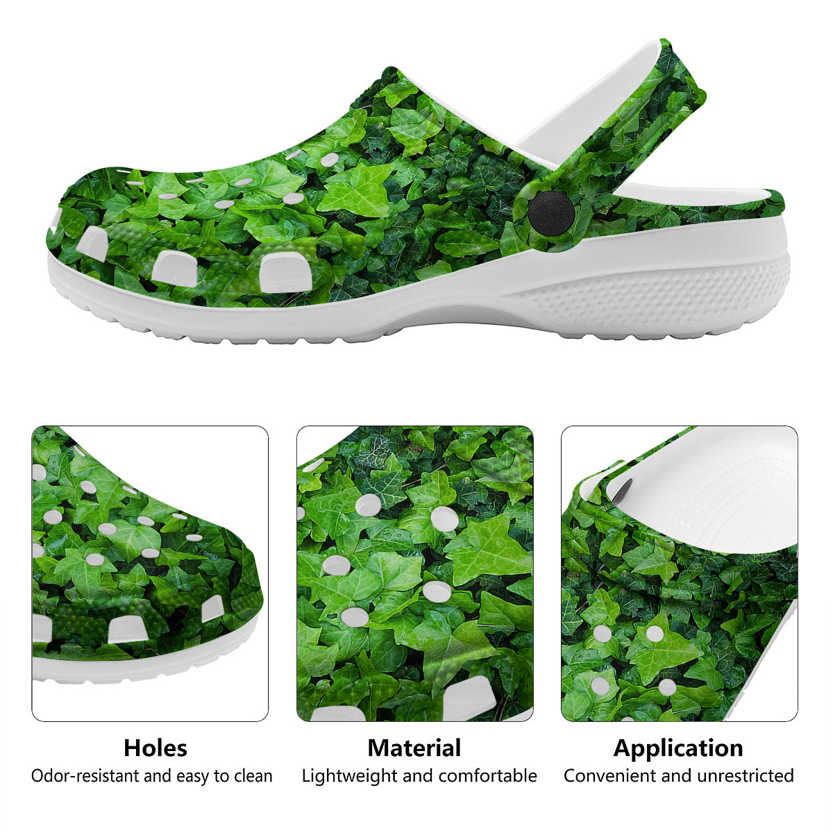Ivy Wall Green Print Clog-grizzshop