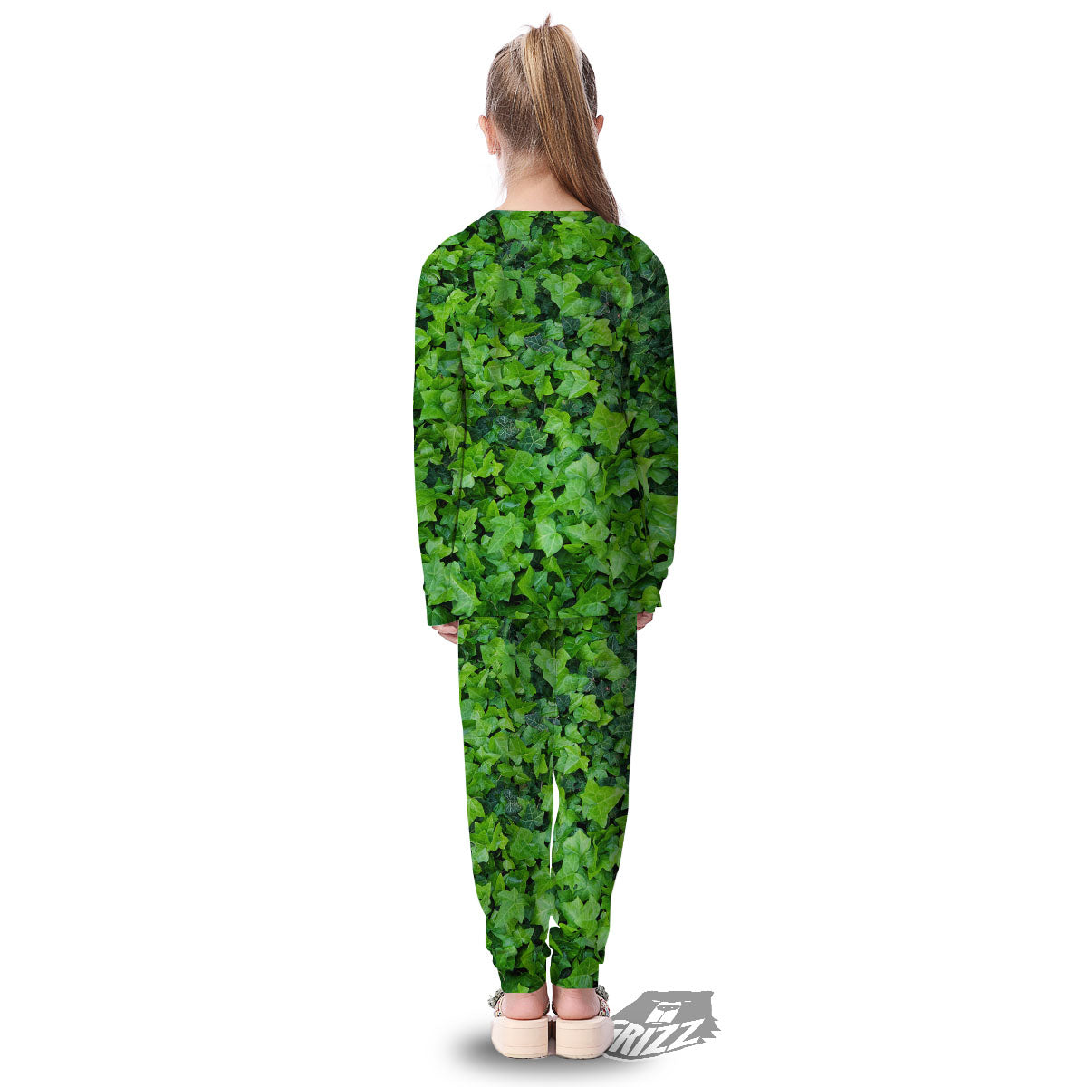 Ivy Wall Green Print Kid's Pajamas-grizzshop