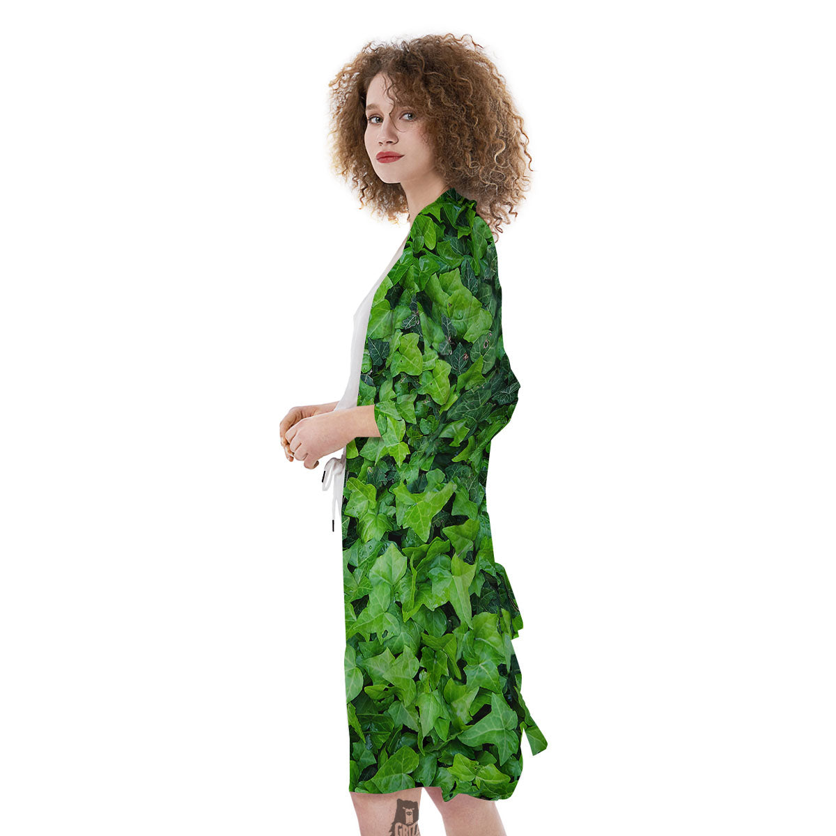 Ivy Wall Green Print Kimono-grizzshop