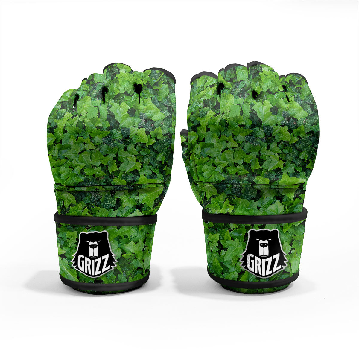 Ivy Wall Green Print MMA Gloves-grizzshop