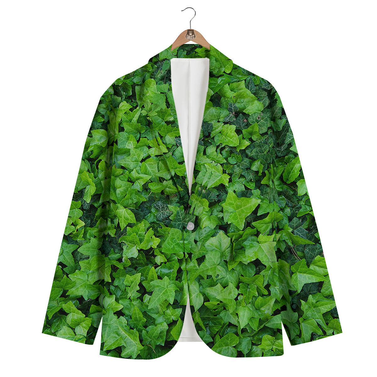 Ivy Wall Green Print Men's Blazer-grizzshop