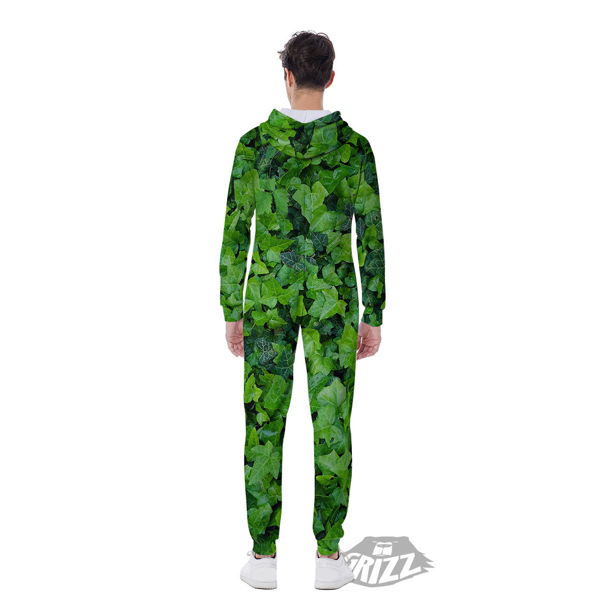 Ivy Wall Green Print Men's Jumpsuit-grizzshop