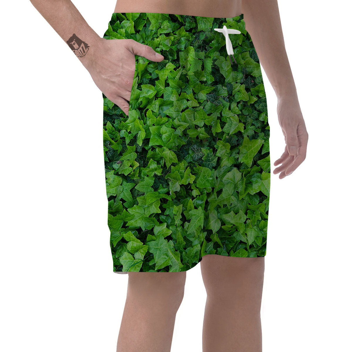 Ivy Wall Green Print Men's Shorts-grizzshop