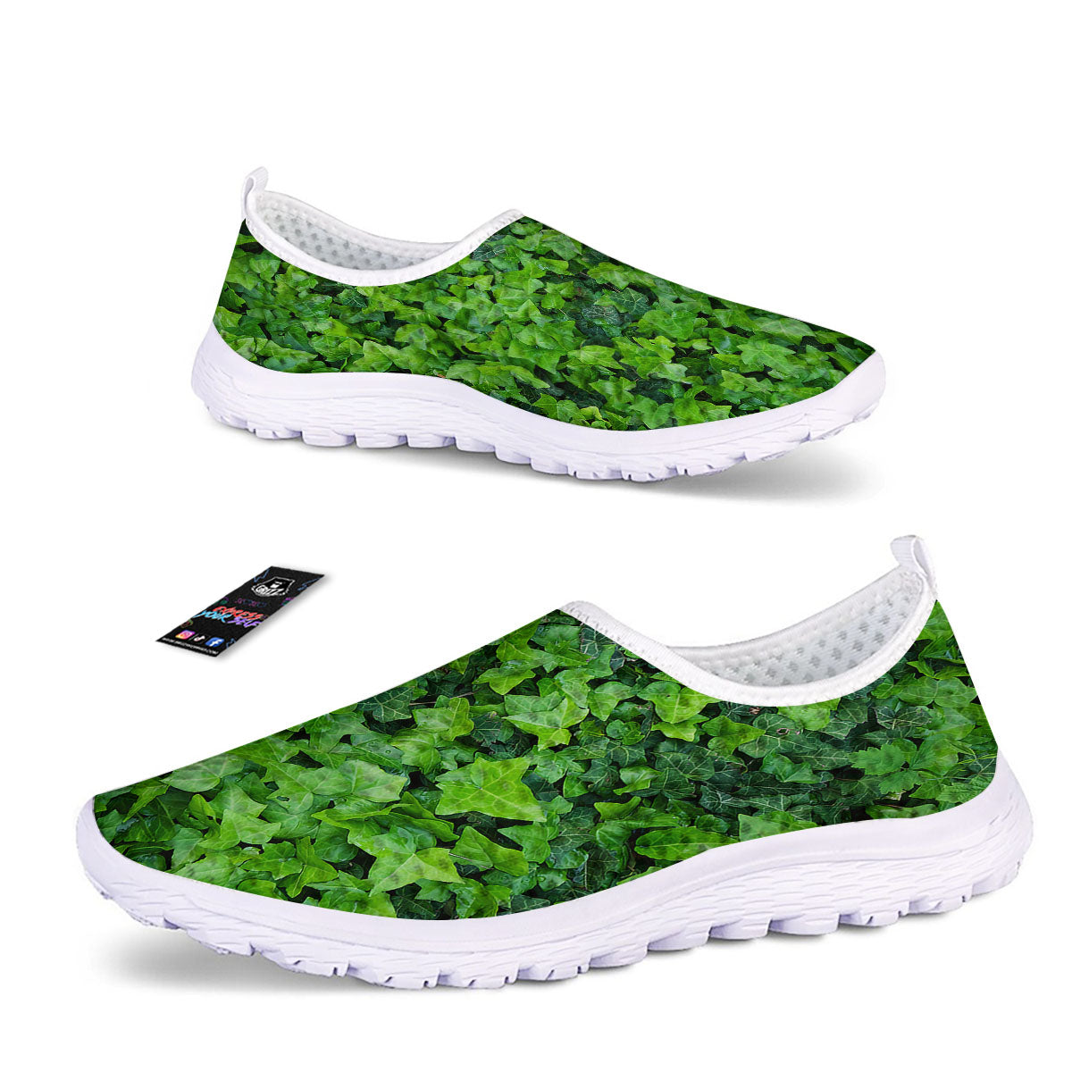 Ivy Wall Green Print Nurse Shoes-grizzshop