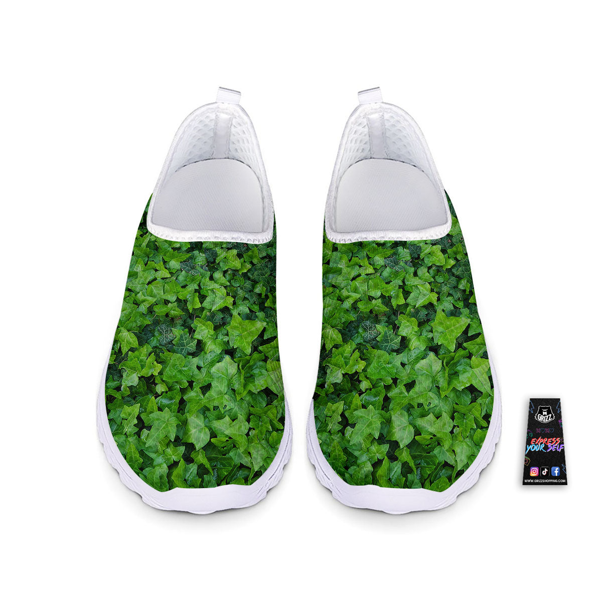 Ivy Wall Green Print Nurse Shoes-grizzshop