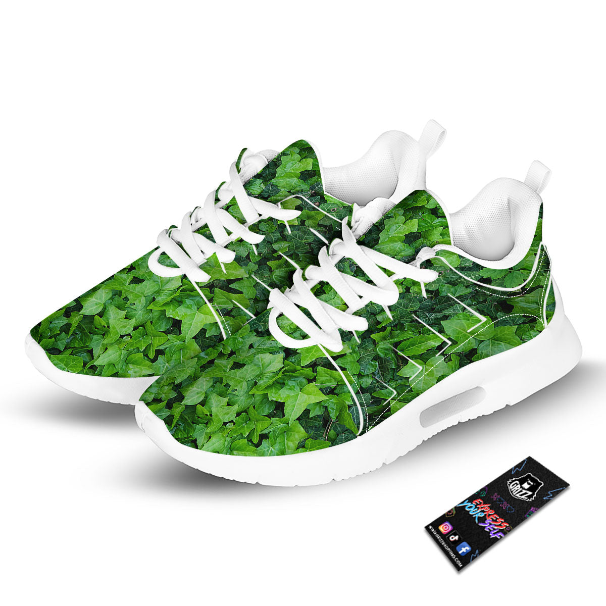 Ivy Wall Green Print Tennis Shoes-grizzshop
