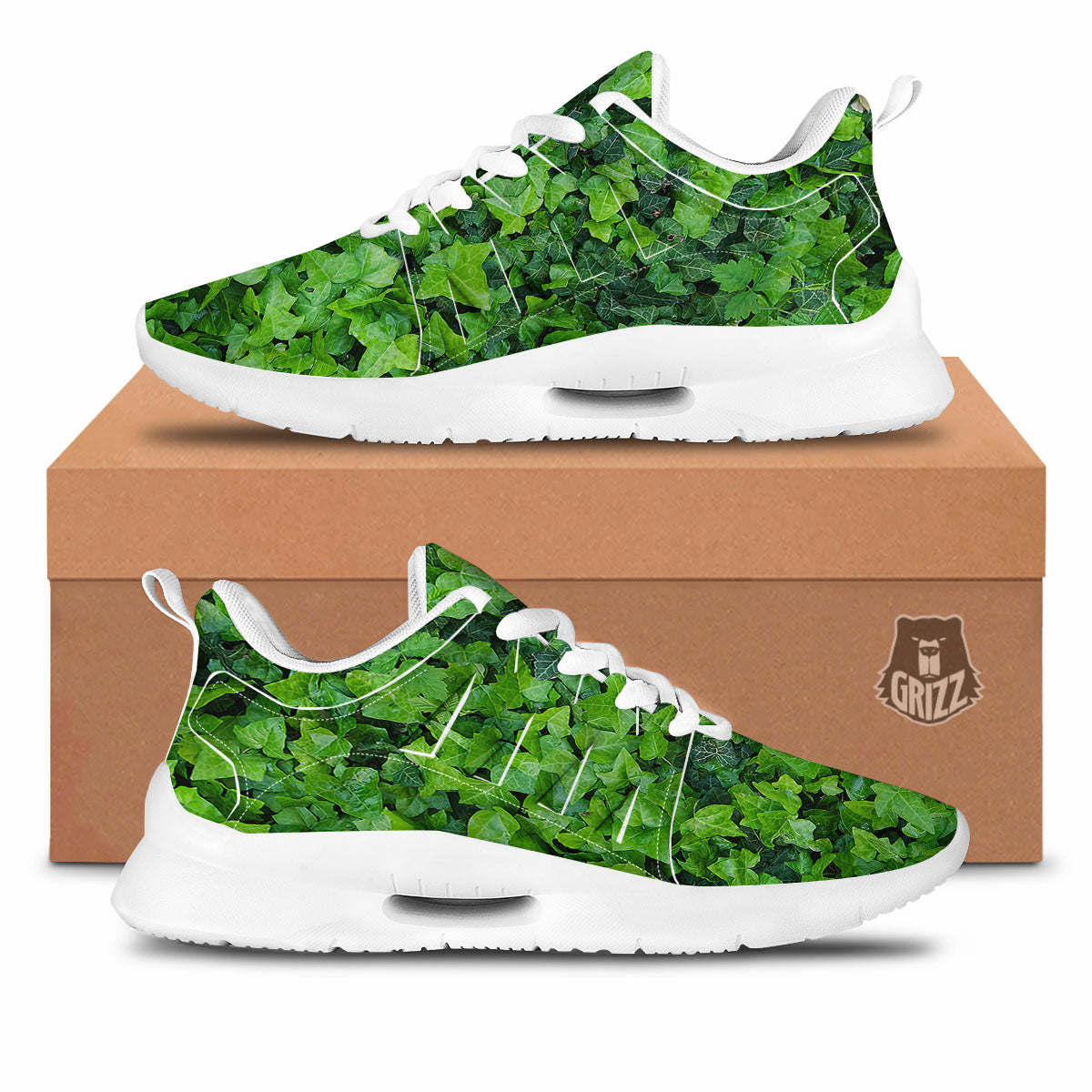 Ivy Wall Green Print Tennis Shoes-grizzshop