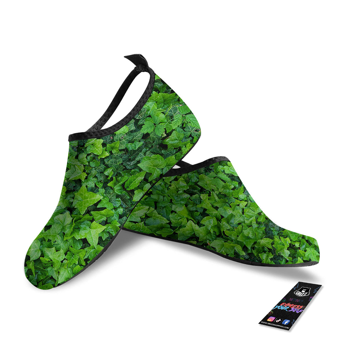 Ivy Wall Green Print Water Shoes-grizzshop