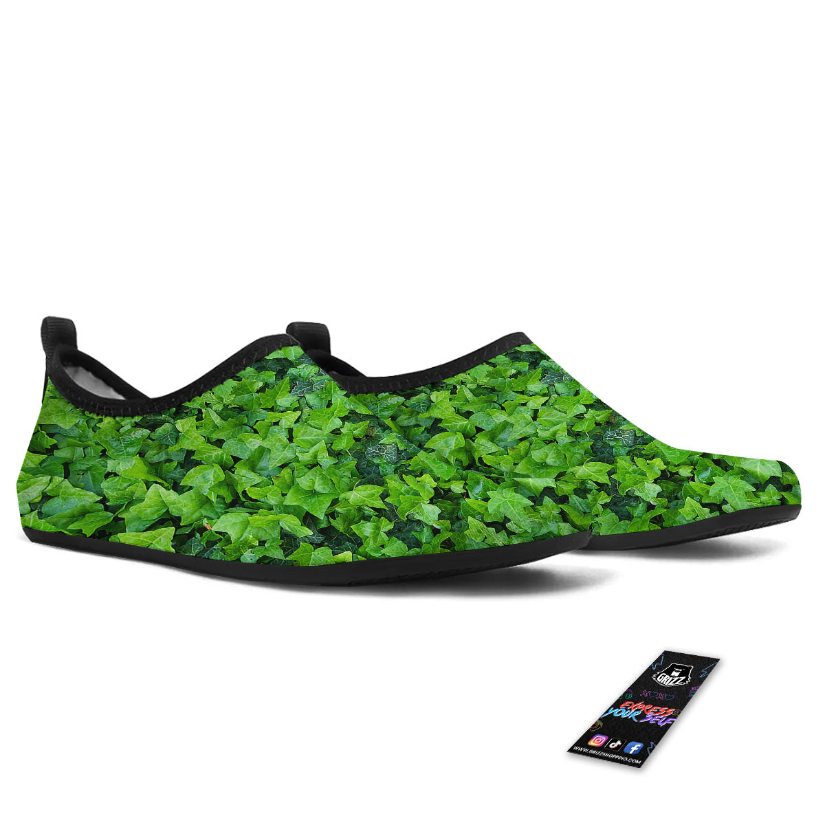 Ivy Wall Green Print Water Shoes-grizzshop