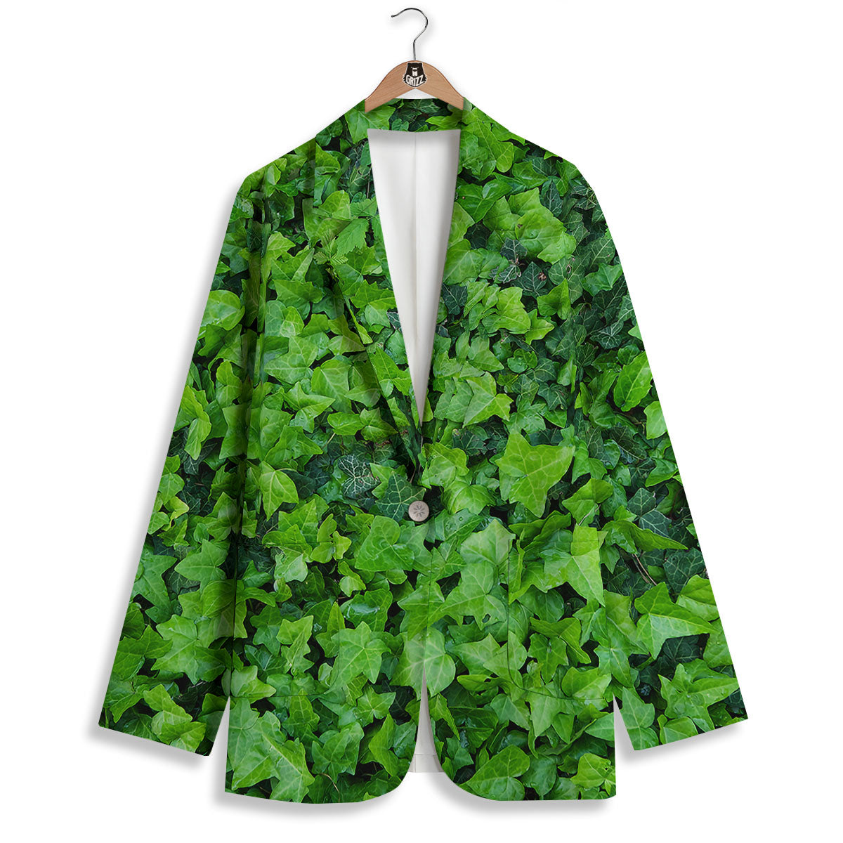 Ivy Wall Green Print Women's Blazer-grizzshop