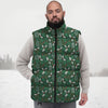 Ivy Leaf Christmas Print Pattern Down Vest