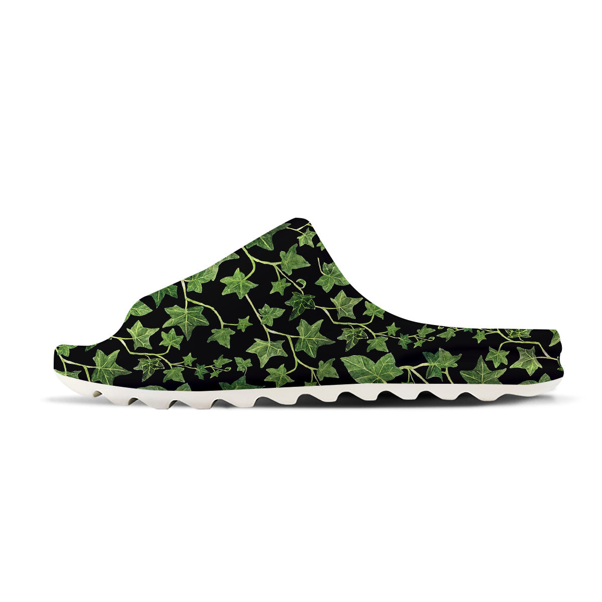 Ivy Leaf Green Print Sandals-grizzshop