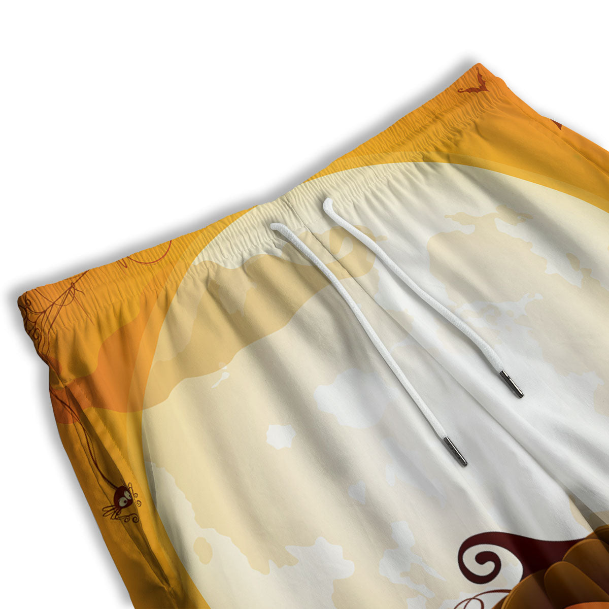 Jack-O'-Lantern Pumpkin Halloween Print Men's Athletic Shorts