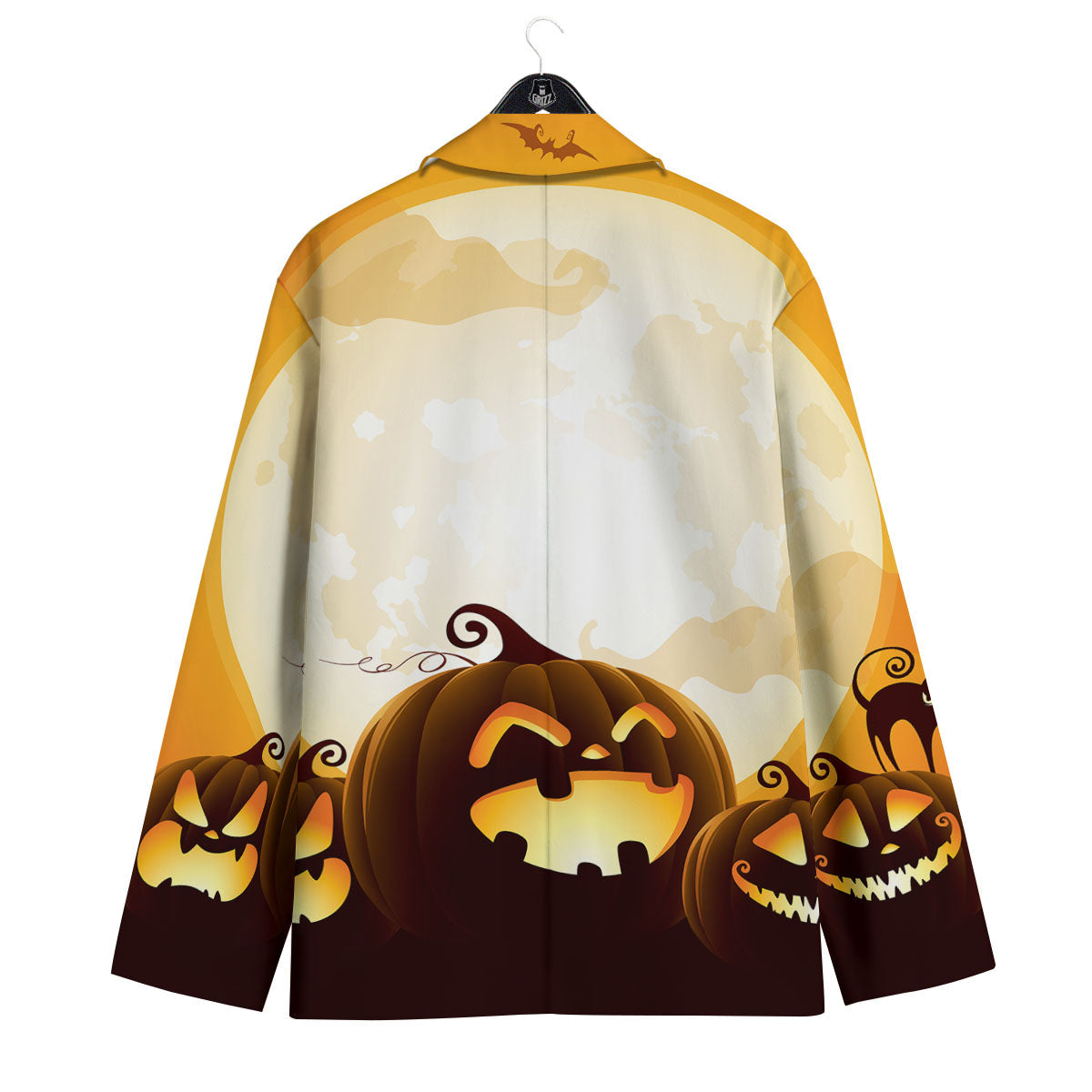 Jack-O'-Lantern Pumpkin Halloween Print Men's Sport Coat-grizzshop
