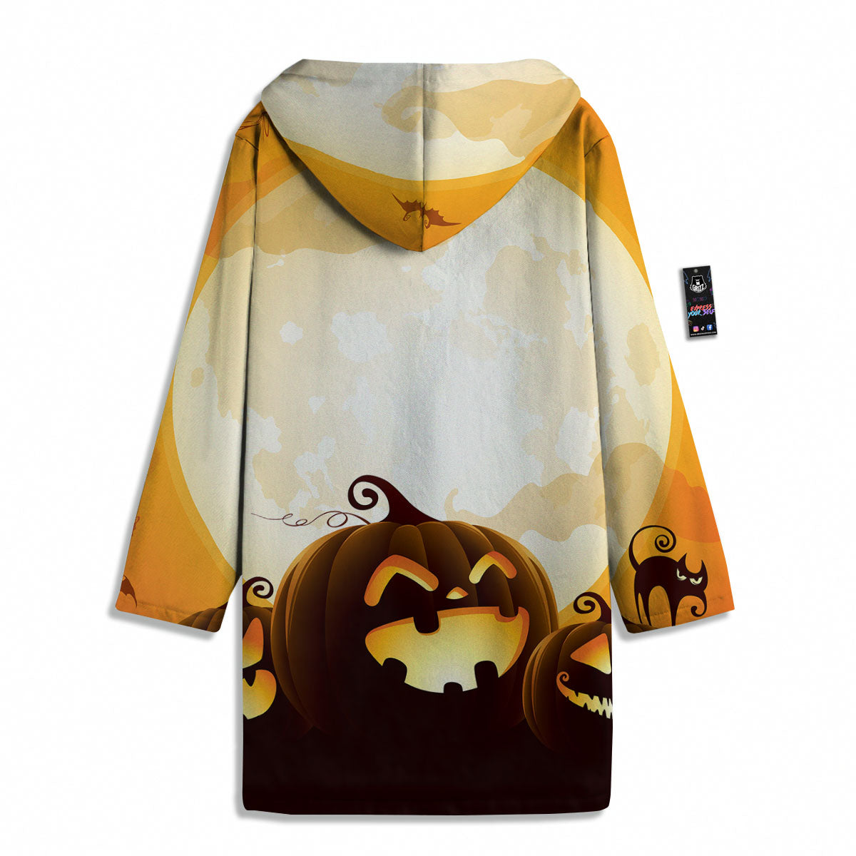 Jack-O'-Lantern Pumpkin Halloween Print Men's Windbreaker Jacket-grizzshop