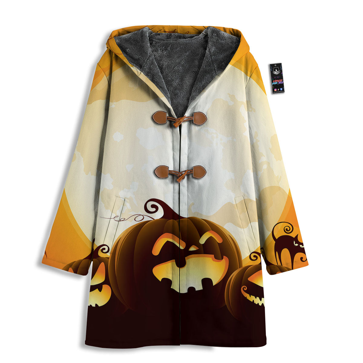Jack-O'-Lantern Pumpkin Halloween Print Men's Windbreaker Jacket-grizzshop