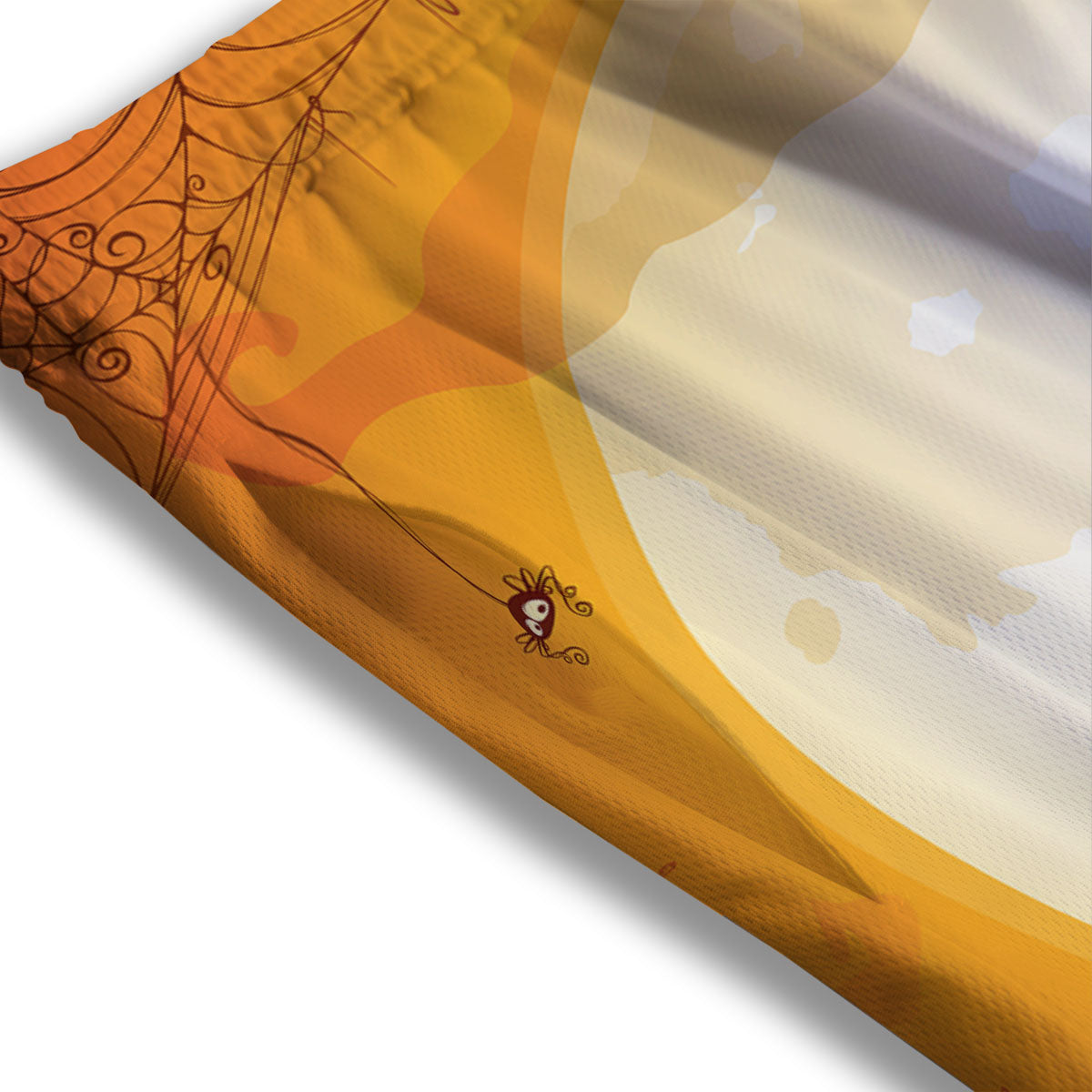 Jack-O'-Lantern Pumpkin Halloween Print Mesh Shorts