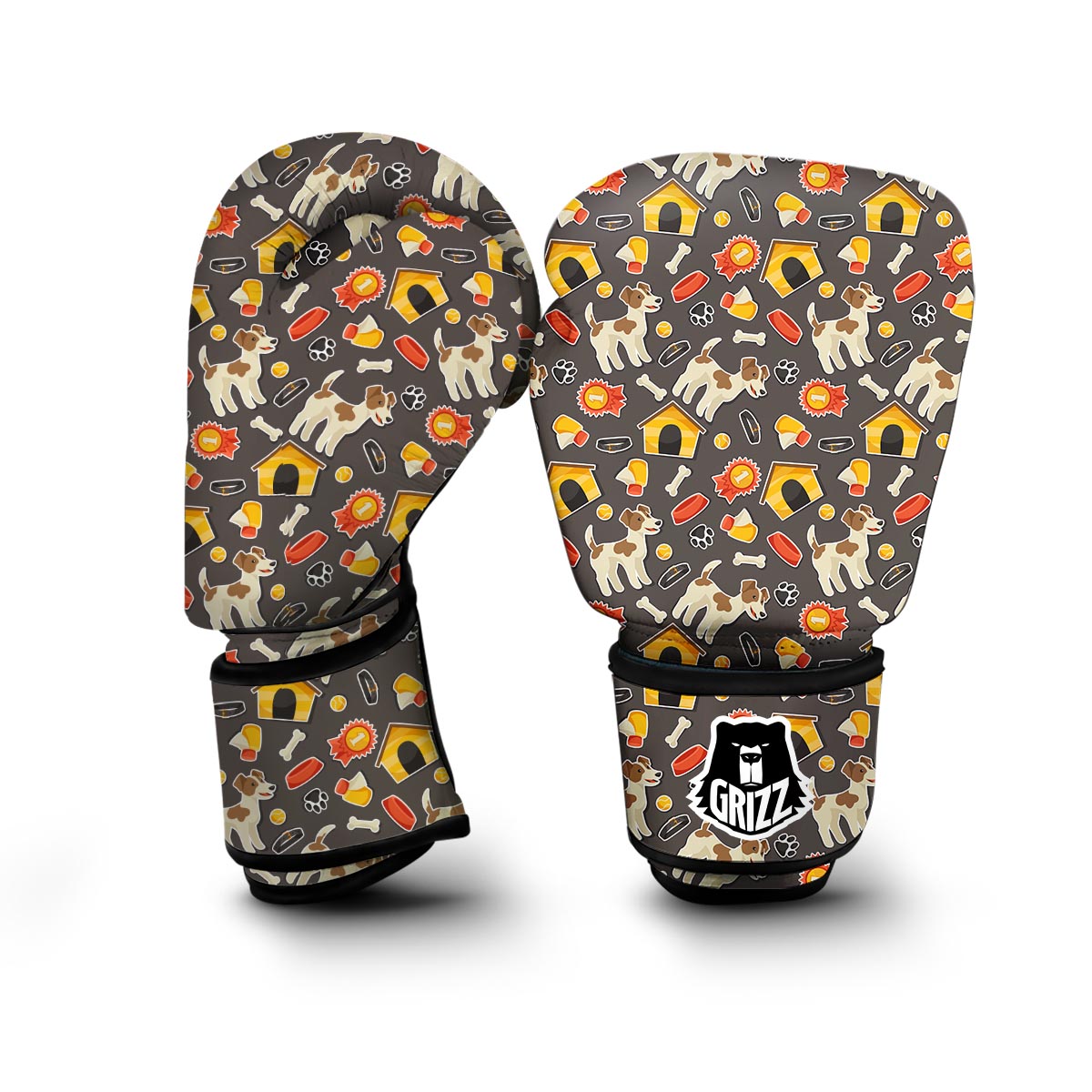 Jack Russell Dog Pattern Print Boxing Gloves-grizzshop