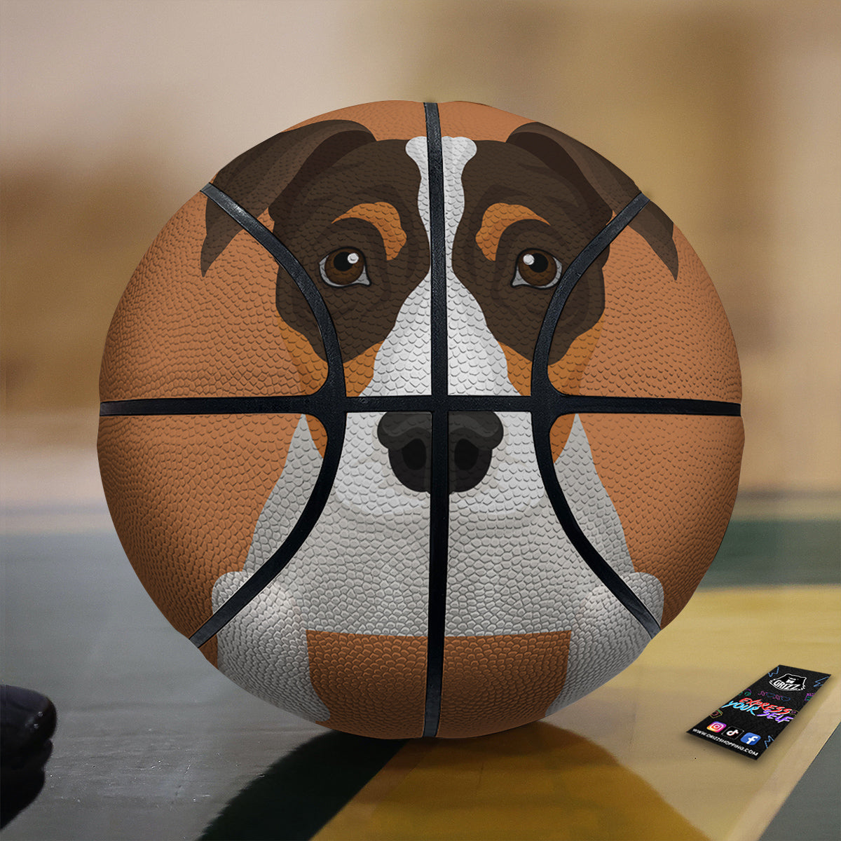 Jack Russell Terrier Cartoon Print Basketball-grizzshop
