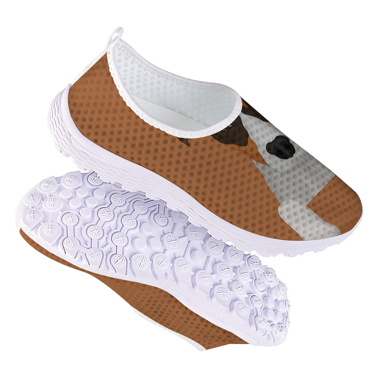 Jack Russell Terrier Cartoon Print Nurse Shoes-grizzshop
