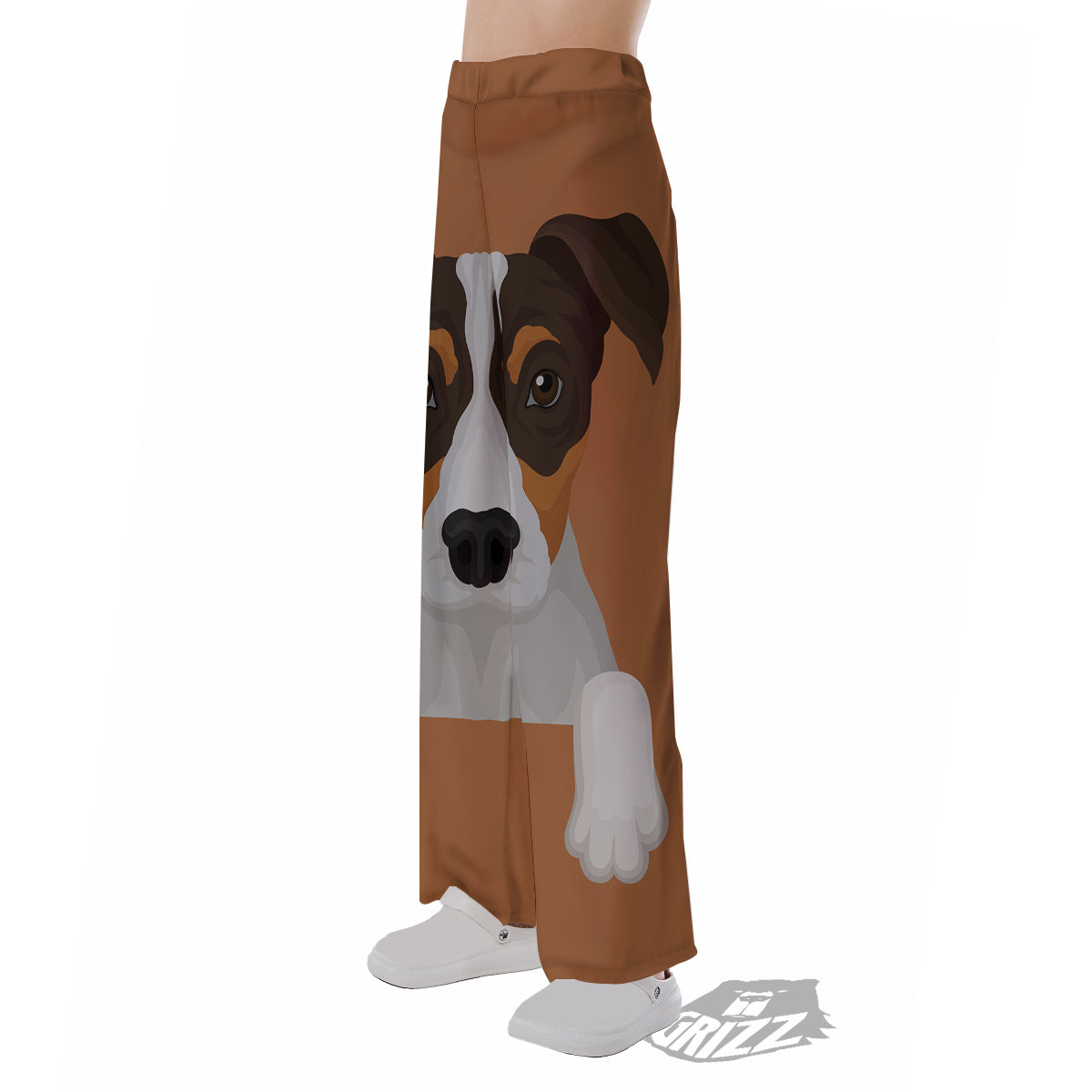 Jack Russell Terrier Cartoon Print Pajama Pants-grizzshop