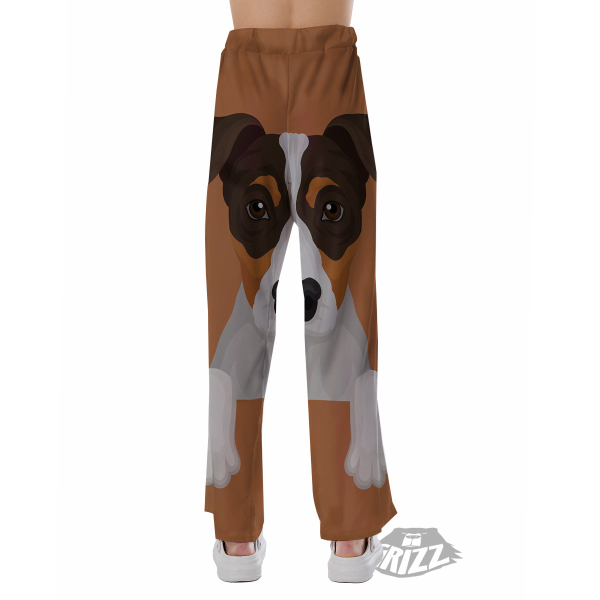 Jack Russell Terrier Cartoon Print Pajama Pants-grizzshop