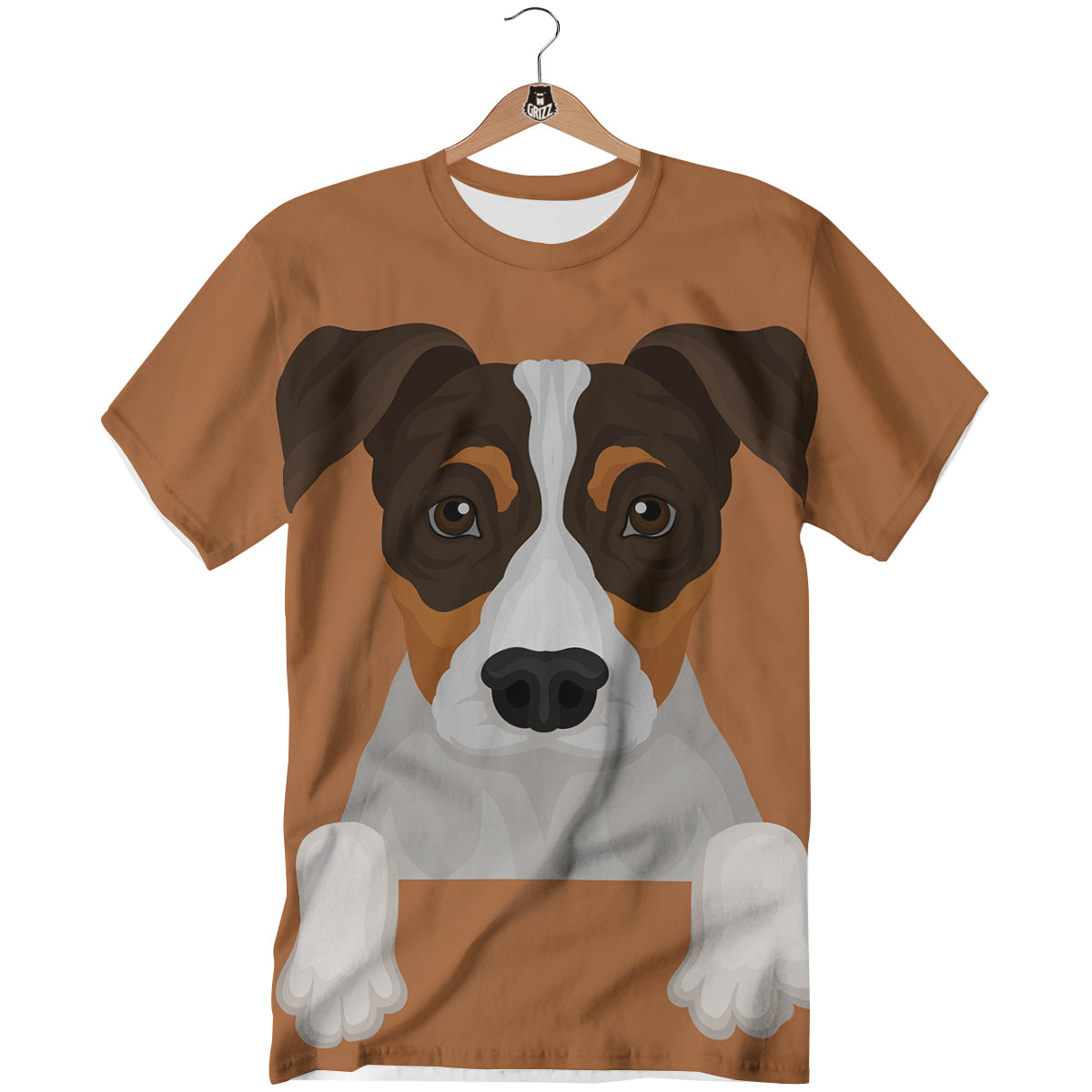 Jack Russell Terrier Cartoon Print T-Shirt-grizzshop