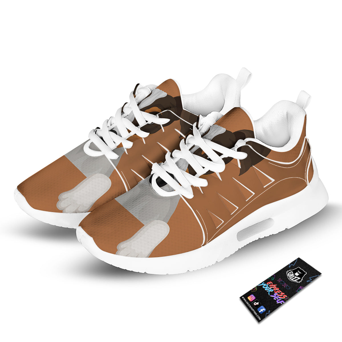 Jack Russell Terrier Cartoon Print Tennis Shoes-grizzshop