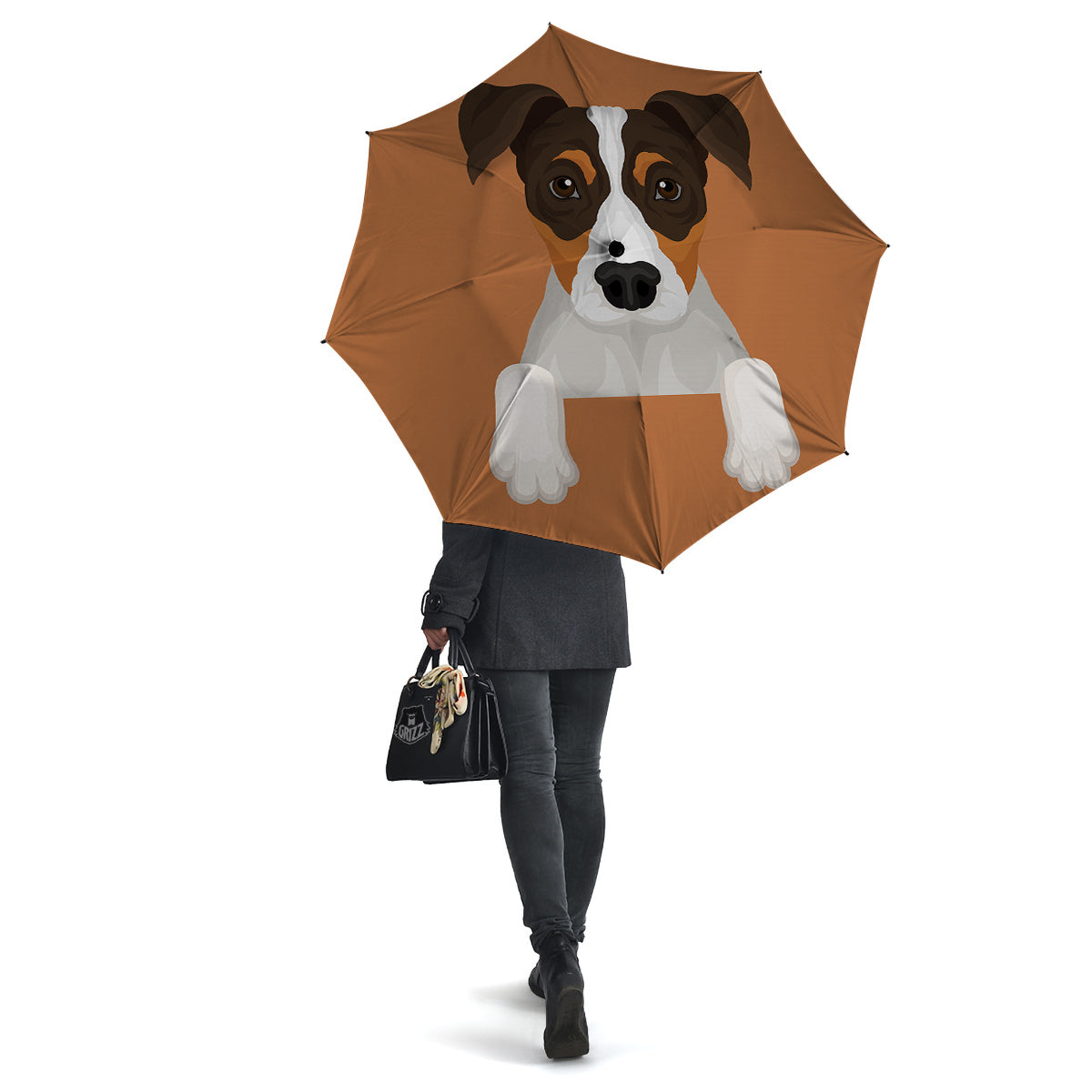 Jack Russell Terrier Cartoon Print Umbrella-grizzshop