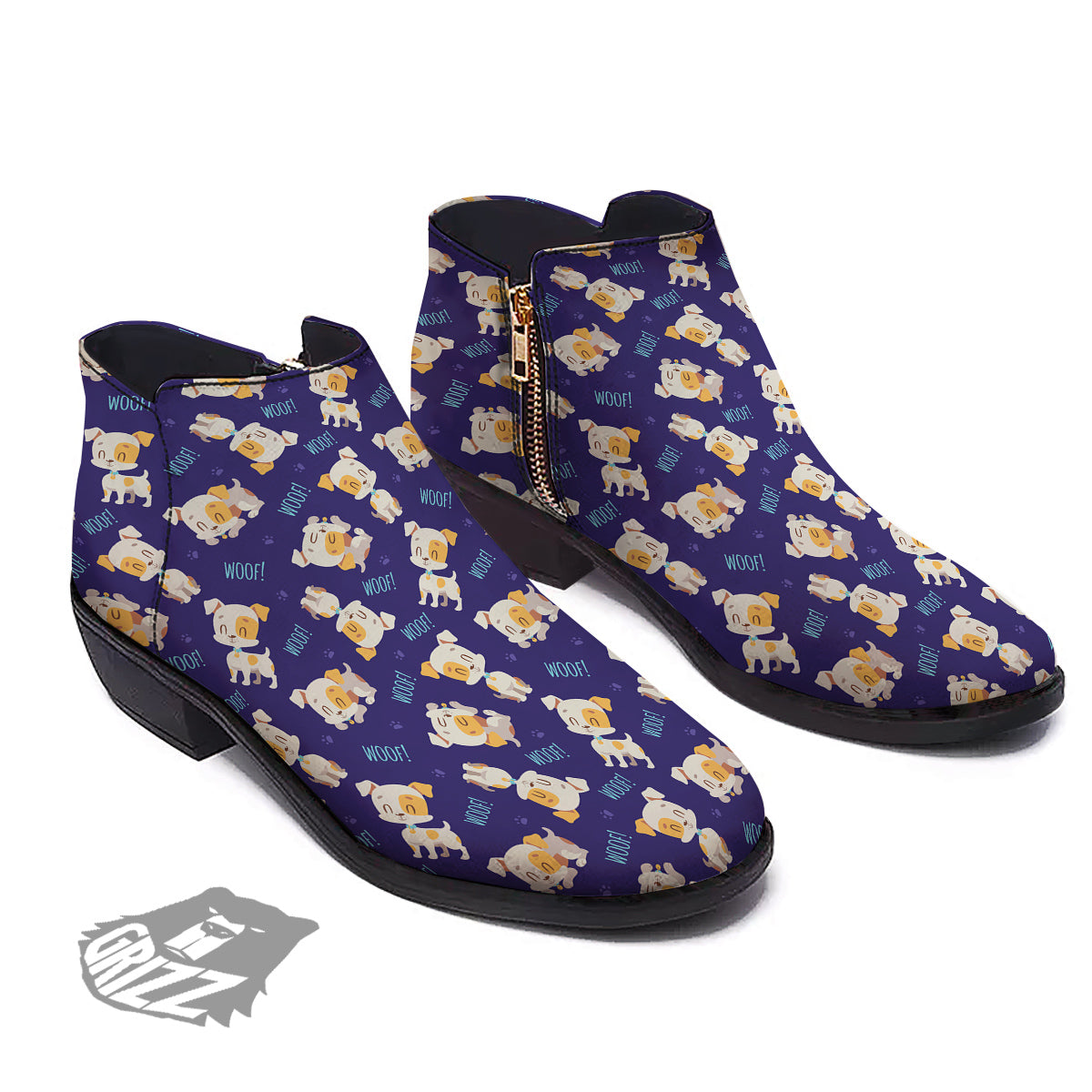 Jack Russell Terrier Cute Print Pattern Ankle Boots-grizzshop