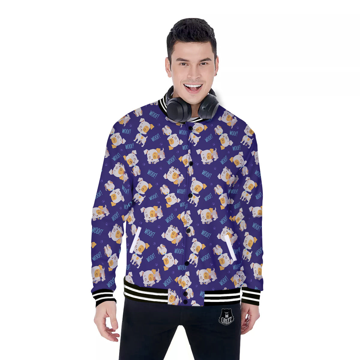 Jack Russell Terrier Cute Print Pattern Baseball Jacket-grizzshop