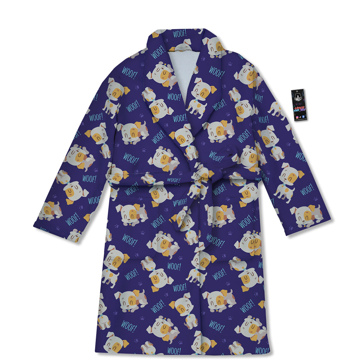 Jack Russell Terrier Cute Print Pattern Bathrobe-grizzshop