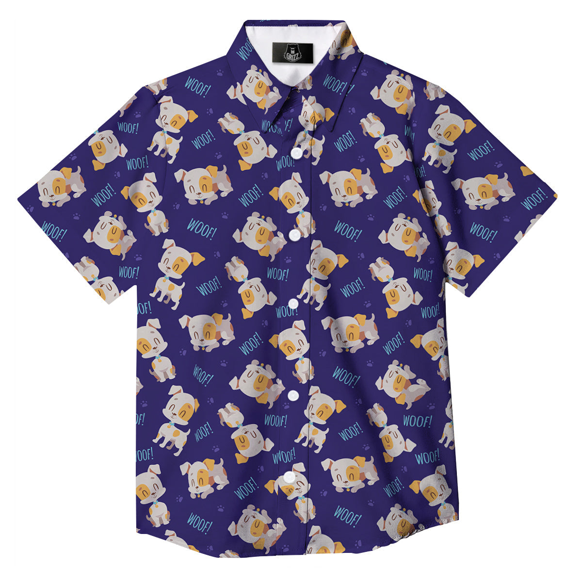 Jack Russell Terrier Cute Print Pattern Button Up Shirt-grizzshop