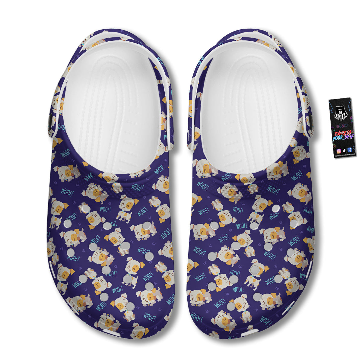 Jack Russell Terrier Cute Print Pattern Clog-grizzshop