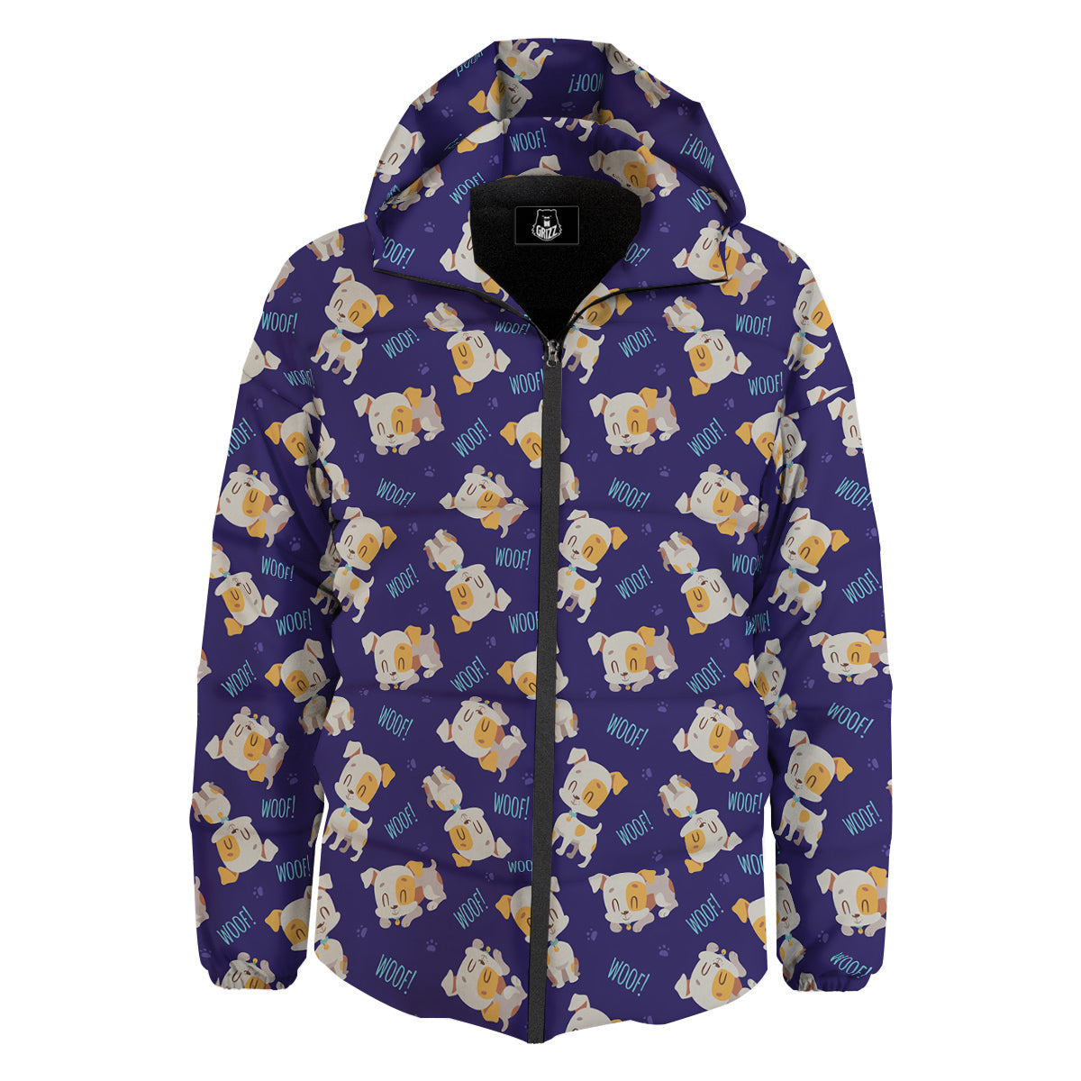Jack Russell Terrier Cute Print Pattern Down Jacket-grizzshop